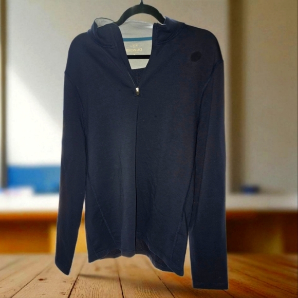 J.Crew Performance 1/4 Zip Hoodie | Navy Blue | Size M - Picture 1 of 3
